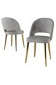 Set scaune 2 piese, Hanah Home, Pane, Gri / Auriu