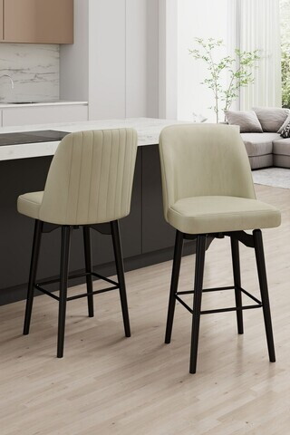 Set scaune 2 piese, Hanah Home, Evax, Crem/Negru