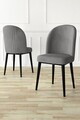 Set scaune 4 piese, Hanah Home, Aste, Gri/Negru