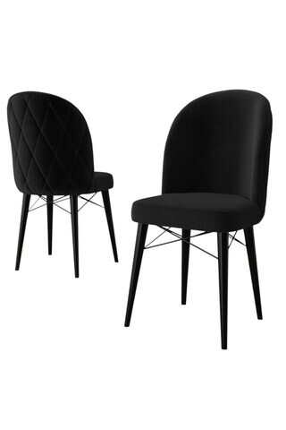 Set scaune 4 piese, Hanah Home, Bika, Negru