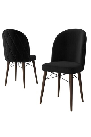 Set scaune 4 piese, Hanah Home, Bika, Nuc negru