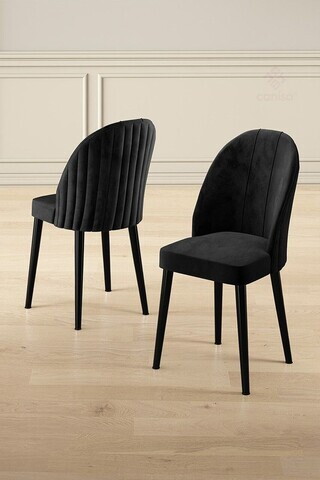 Set scaune 4 piese, Hanah Home, Mara, Negru