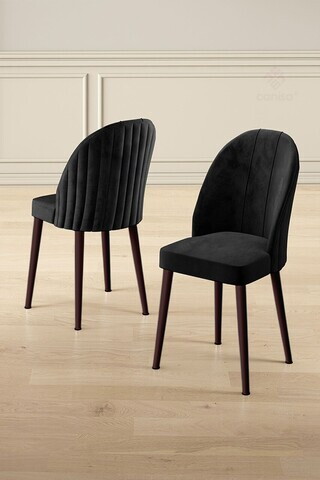 Set scaune 4 piese, Hanah Home, Mara, Negru/Maro
