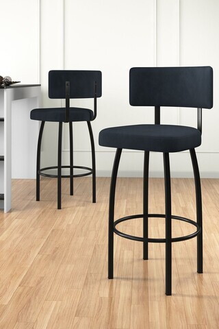 Set scaune  de bar 4 piese, Hanah Home, Wosa, Antracit / Negru