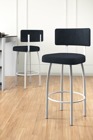 Set scaune  de bar 4 piese, Hanah Home, Wosa, Antracit/Alb