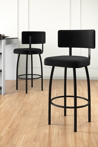 Set scaune  de bar 4 piese, Hanah Home, Wosa, Negru