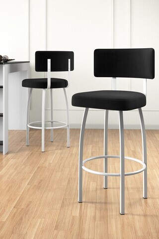 Set scaune  de bar 4 piese, Hanah Home, Wosa, Alb/Negru