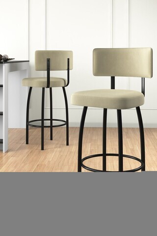 Set scaune  de bar 4 piese, Hanah Home, Wosa, Crem/Negru