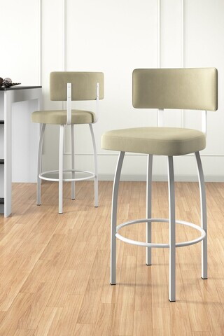 Set scaune  de bar 4 piese, Hanah Home, Wosa, Crem/Alb