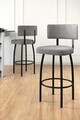 Set scaune  de bar 4 piese, Hanah Home, Wosa, Gri/Negru