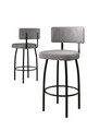 Set scaune  de bar 4 piese, Hanah Home, Wosa, Gri/Negru