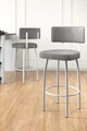 Set scaune  de bar 4 piese, Hanah Home, Wosa, Gri/Alb