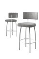 Set scaune  de bar 4 piese, Hanah Home, Wosa, Gri/Alb