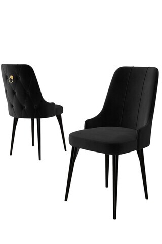 Set scaune 4 piese, Hanah Home, Enoa, Negru