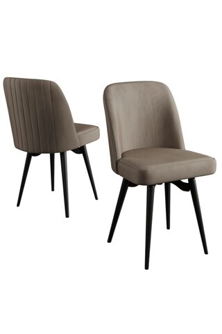 Set scaune 4 piese, Hanah Home, Jiva, Cappuccino / Negru