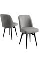 Set scaune 4 piese, Hanah Home, Jiva, Gri/Negru