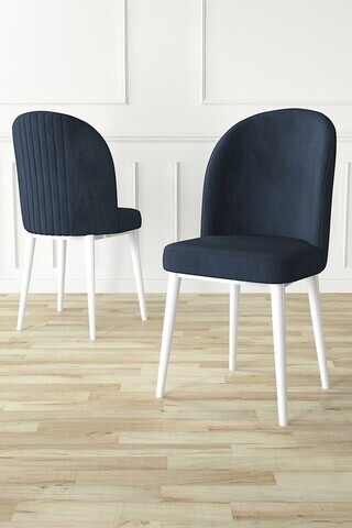 Set scaune 6 piese, Hanah Home, Aste, Antracit/Alb
