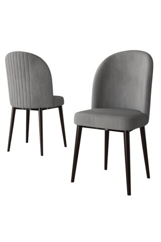 Set scaune 6 piese, Hanah Home, Aste, Gri/Maro