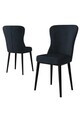 Set scaune 6 piese, Hanah Home, Tita, Antracit / Negru