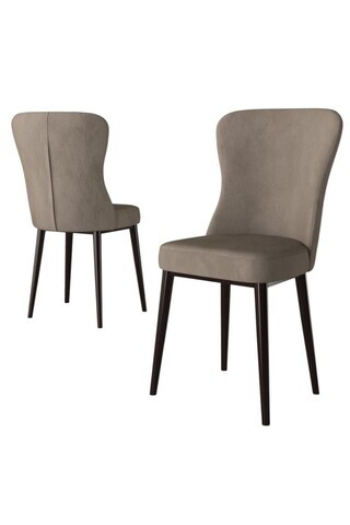 Set scaune 6 piese, Hanah Home, Tita, Cappuccino/Maro