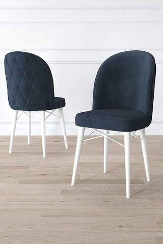Set scaune 6 piese, Hanah Home, Bika, Antracit/Alb