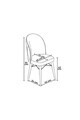Set scaune 6 piese, Hanah Home, Bika, Antracit/Alb