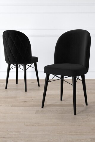 Set scaune 6 piese, Hanah Home, Bika, Negru