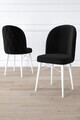 Set scaune 6 piese, Hanah Home, Bika, Alb/Negru