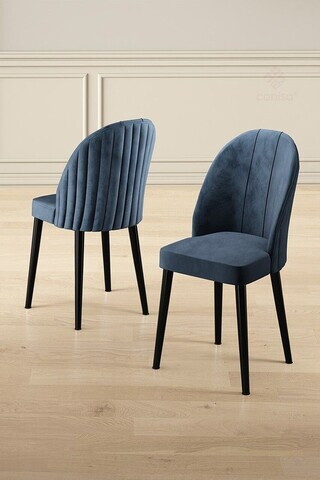 Set scaune 6 piese, Hanah Home, Mara, Antracit / Negru