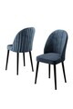Set scaune 6 piese, Hanah Home, Mara, Antracit / Negru