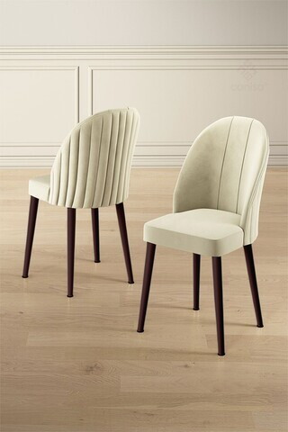 Set scaune 6 piese, Hanah Home, Mara, Crem/Maro
