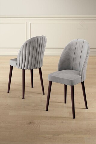 Set scaune 6 piese, Hanah Home, Mara, Gri/Maro