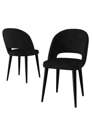 Set scaune 4 piese, Hanah Home, Pane, Negru