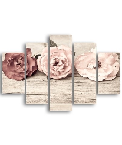 Set 5 tablouri decorative Roses, Maison in Design, MDF imprimat