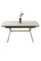 Masa extensibila, Hanah Home, Weps, 89x76x150 cm, Model de marmură albă / Crom
