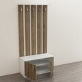 Cuier cu pantofar Deniz, Maison in Design, 85 x 37 x 181.8 cm, PAL, alb/walnut