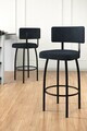 Set scaune de bar 6 piese, Hanah Home, Wosa, Antracit / Negru