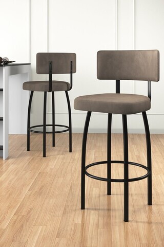 Set scaune de bar 6 piese, Hanah Home, Wosa, Cappuccino / Negru