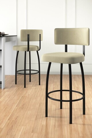 Set scaune de bar 6 piese, Hanah Home, Wosa, Crem/Negru