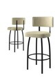 Set scaune de bar 6 piese, Hanah Home, Wosa, Crem/Negru