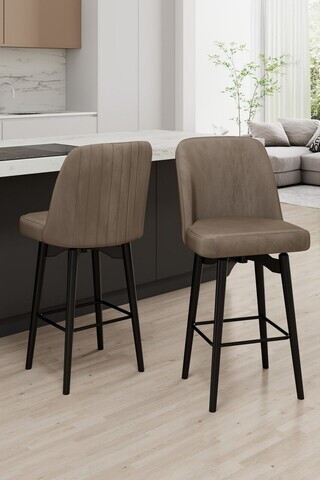 Set scaune 4 piese, Hanah Home, Evax, Cappuccino / Negru
