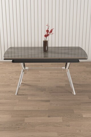 Masa extensibila, Hanah Home, Nis, 89x76x150 cm, Antracit / Crom