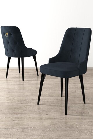Set scaune 6 piese, Hanah Home, Enoa, Antracit / Negru