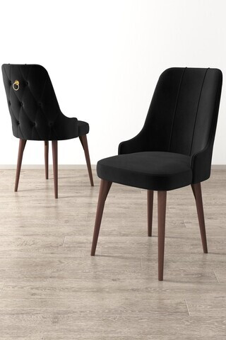 Set scaune 6 piese, Hanah Home, Enoa, Nuc negru