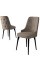 Set scaune 6 piese, Hanah Home, Enoa, Cappuccino / Negru