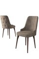 Set scaune 6 piese, Hanah Home, Enoa, Cappuccino / Nucă