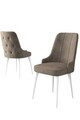 Set scaune 6 piese, Hanah Home, Enoa, Cappuccino / Alb