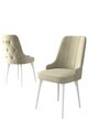 Set scaune 6 piese, Hanah Home, Enoa, Crem/Alb