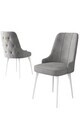 Set scaune 6 piese, Hanah Home, Enoa, Gri/Alb