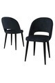 Set scaune 6 piese, Hanah Home, Pane, Antracit / Negru